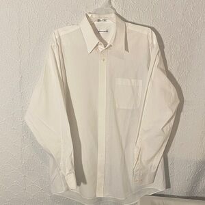 Pierre Cardin Cream Dress Shirt 17 1/2 34/35 60% Cotton 40% Poly Classic Sharp